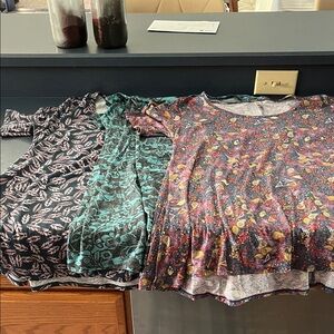 LuLaRoe Women's Tops with Floral and Leaf Patterns